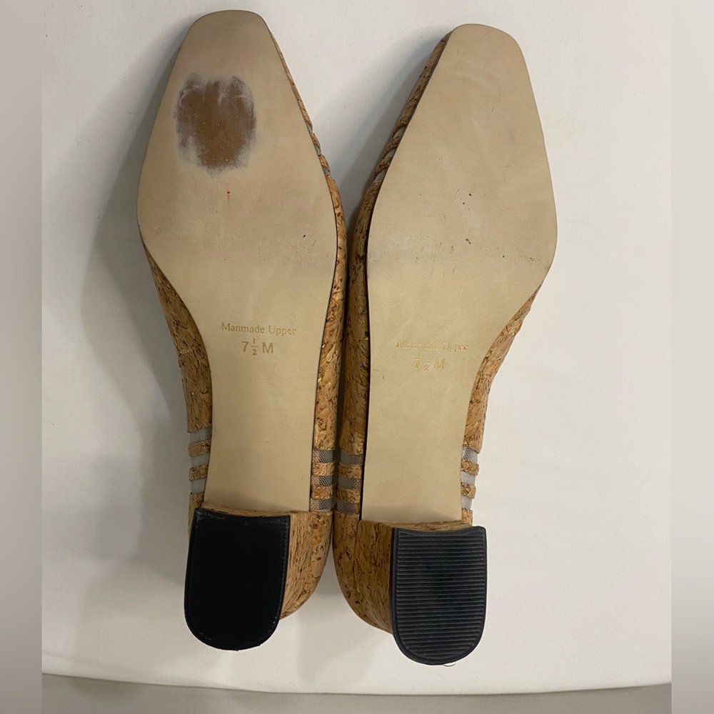 J. Renee Cork & Mesh Chunky Cut-Out Pumps Women’s Shoes Size 7.5 - Picture 7 of 9